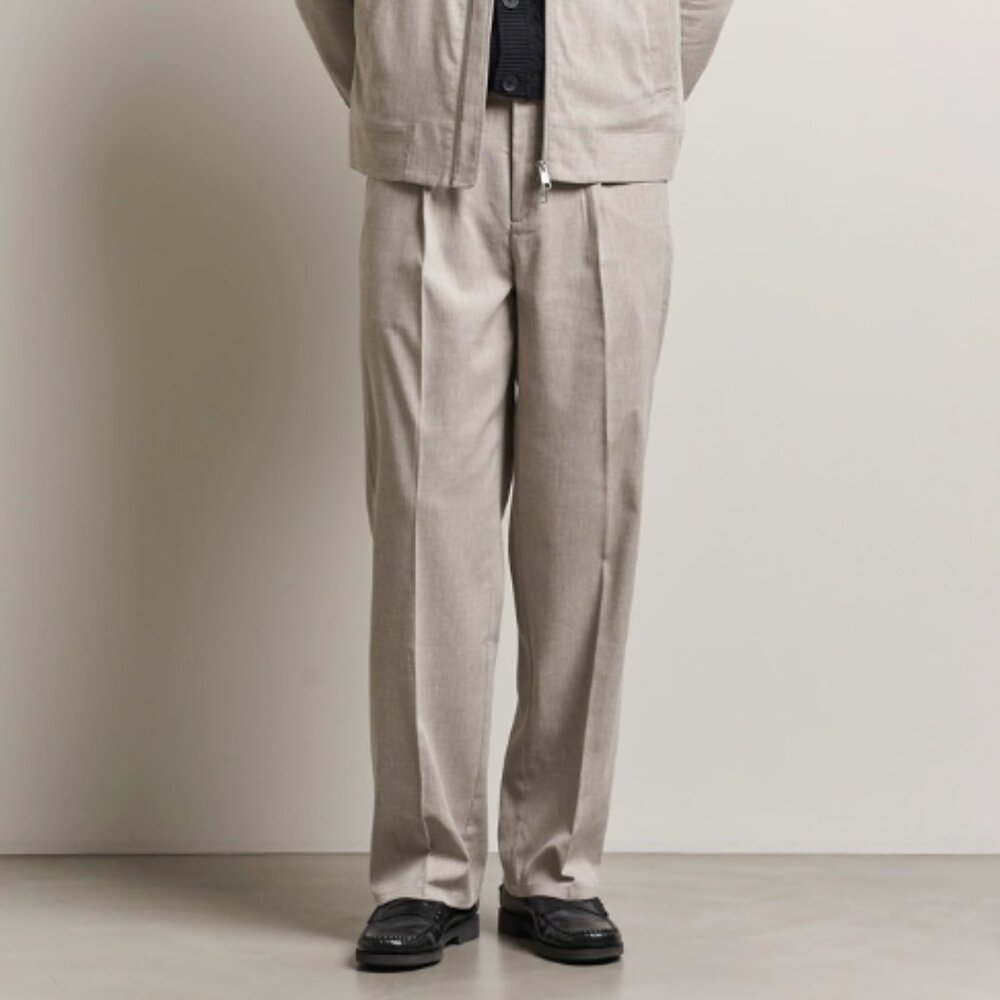 BNWT SS25 LES DEUX REECE PLEATED SLUB SUIT PANTS 34